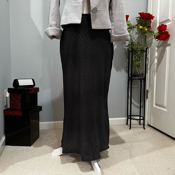 NEW Willi Smith Vintage 90s Windowpane Plaid Two Tone Longline Maxi Skirt 8 NWOT - Picture 7 of 16